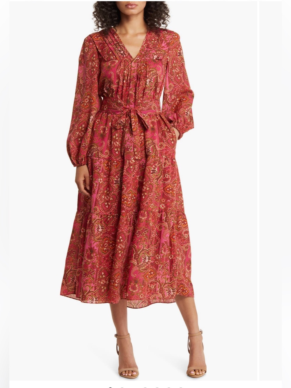 NWT Julia Jordan Paisley Long Sleeve Midi Dress Size 14
